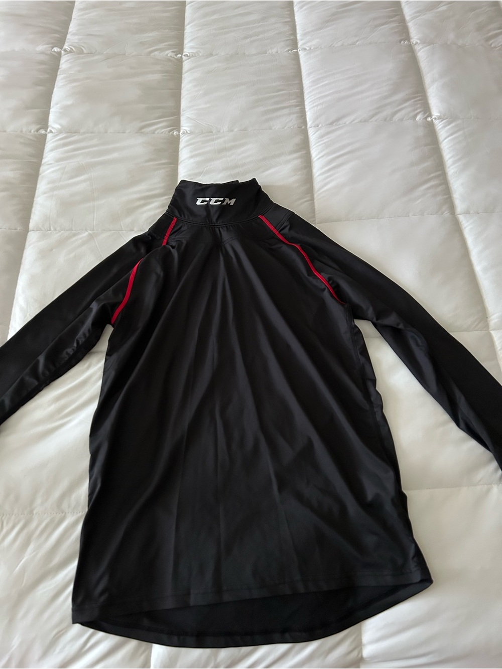 CCM Black Long Sleeve under layer with neck Guard-never worn